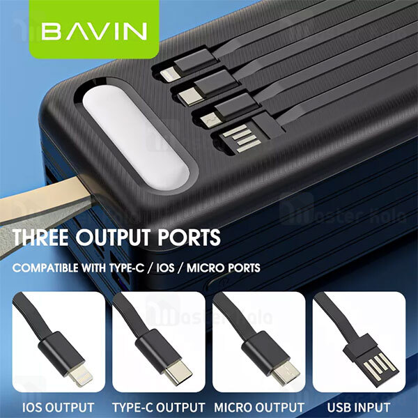 پاوربانک Bavin Pc053s 22.5W PD QC Fast Charging Powerbank 60000mAh